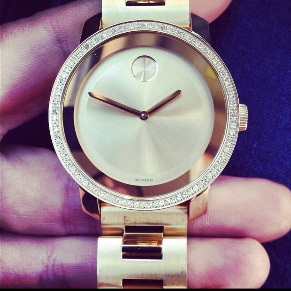 Movado Bold Diamonds & Goldtone- excellent shape